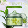 OEM/ODM Mung Bean Clay Gesichtsmaske Ölkontrolle Tiefenreinigung Fett entfernen Schrumpft Poren Hautpflege